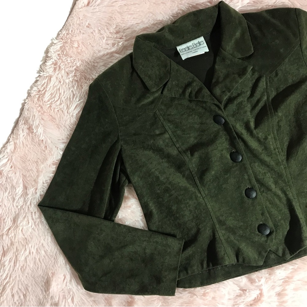 Leslie belle vintage green suede-like jacket
